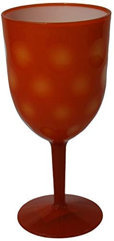Anilar Set of 4 Plastic Wine Glasses Goblets Large Orange Cups 450ml Capacity