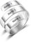 Gaosh Personalisierte Gravur Twist Ring 3 Namen offen einstellbar Namen BFF personalisierte Mutter Ring Geschenk fur Geburtstag Valentine Jahrestag Silver Ring Damen (Silver)