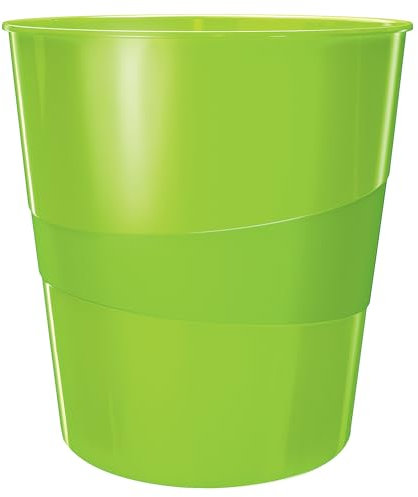 Leitz Papelera WOW 15l, Verde, 15 Litros