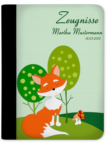 CreaDesign Customize A4 Zeugnismappe für Kinder - 26.7 x 32.7 x 1 cm, erweiterbar auf bis zu 20 Fächer, Sichtbuch ohne Klarsichthüllen, Fuchs Design, Dokumentenmappe für Schüler