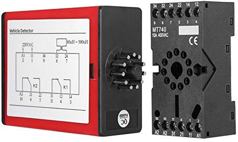 Vehicle Detector, Single Channel Inductive Loop Vehicle Loop Detector Power Monitor Volt Detector, with 3 Levels Adjustable, for Car Parking Lot Access Control Instrumentation