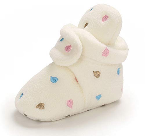 MASOCIO Stivaletti Neonata Stivali Invernali Scarpe Inverno Scarpine Primi Passi Bambina Pantofole Babbucce Bimba Bianco Taglia 18 0-6 Mesi