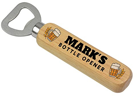 ANY NAME Wooden Beer Bottle Opener Gifts for Him, Dad, Grandad, Husband, Boyfriend, Brother - PERSONALISED Home Bar Pub Accessories - Birthday, Christmas, Fathers Day Gift Ideas for Men