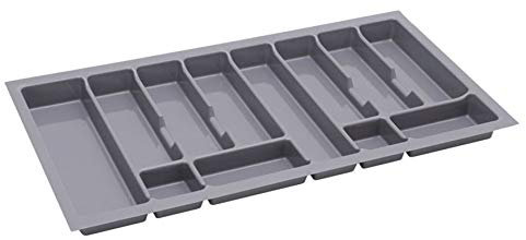 Range Couvert - Rangement et Organisation de Cuisine de la Couverts de Table - Pratique Range Couverts pour Tiroir 90cm - Universal Organisateur Tiroir Cuisine - Rangement Couvert - 830x430mm Argent