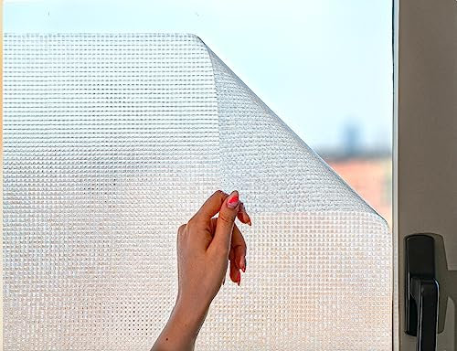 MARAPON® Pellicola per Vetri Finestre con Motivo a Mosaico [30x200 cm] EBook con Istruzioni Incluso - Adesione Statica - Pellicola Privacy - Pellicola Vetri Autoadesiva