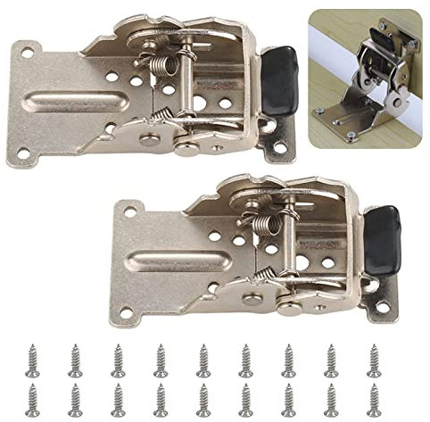 UFURMATE Folding Brackets, 2Pcs Silver Cold Rolled Steel Foldable Support Bracket Heavy Duty Self-Locking Hinge Lock Extension Support for Folding Table Legs, Workbench (0-180 Degree)