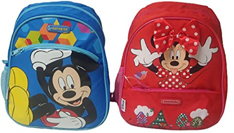 Disney Mickey Minnie Mouse Backpack Kids Girls Boys School Bag Gift (Both Bags)