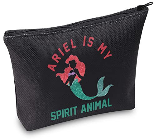 WZMPA Ariel Meerjungfrau Kosmetiktasche Meerjungfrau inspiriert Geschenk Ariel Is My Spirit Tier Meerjungfrau Make-up Reißverschluss Beutel Tasche Tasche Meerjungfrau Merchandise, Ariel Spirit Animal