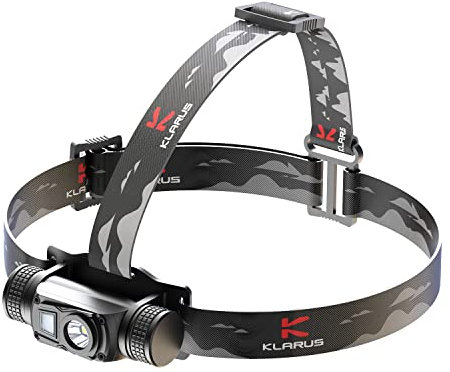 klarus HL1 Rechargeable Head Torch - 1200 Lumens COB LED Clip on Hat Light - Led Headmaps Flashlight with Red Light for Fishing Running Camping Reading