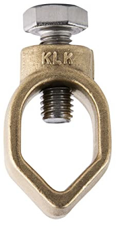 KLK - Grapa Para Toma De Tierra Unifilar Fabricada En Cobre. Válida Para Picas De Tierra De Hasta 20 mm De Diámetro y cable cobre desnudo 95mm Tornillería M10. Modelo KR-2