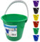 Colour Coded Plastic Bucket with Handle, 2 Gallon (10L) Household Heavy Duty Bucket with Spout and Easy-Grip Handle, Multipurpose Large Bucket for Cleaning, Bath, and Gardening (Green)