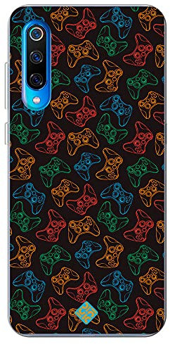 Movilshop Funda para [ Xiaomi Mi 9 ] Dibujo Gamers [ Mandos Xbox ] de Silicona Flexible Transparente Carcasa Case Cover Gel para Smartphone.