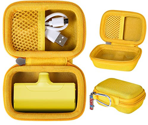 khanka Hard Travel Case Compatible with iWALK/Charmast/KKD/Abnoys/VEGER/Taegila Small Portable Charger 3350mAh 4500mAh 4800mAh 5000mAh 5200mAh 8000mAh Ultra-Compact Power Bank, Case Only (Yellow)