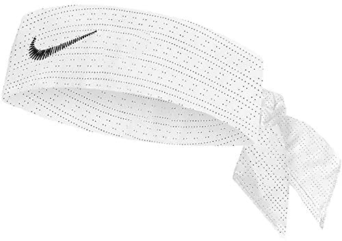 Nike Unisex – Erwachsene M Dri-Fit Head Tie Terry Kopftuch, White/Black, one Size
