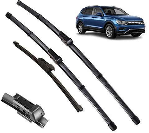 WITTSY Scheibenwischerteile Für VW Für Tiguan MK2 2017 2018 2019 2020 Wischer LHD Front- Und Heckwischerblätter Set Windschutzscheibe Windschutzscheibe Fenster 26 + 21 + 14 