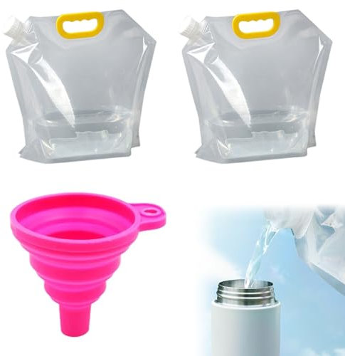 Réservoir D'eau Pliable 5 Litres,Bidons D'eau Pliables,Sac à Eau Portable,Pliables et Portables pour Eau Potable,Récipient d'eau Pliable,pour randonnée, Camping, Pique-Nique, Voyages, Barbecue