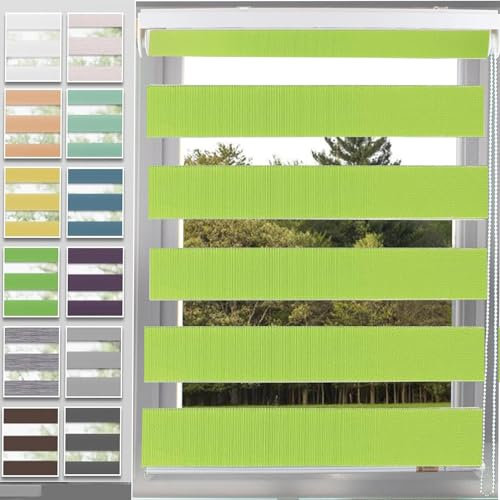 Tenda Oscurante 65 x 220 cm Strisce Filtranti e Oscuranti, Tende da Finestra per Esterni, con Catenella per Finestra o Porta, Verde