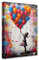 Tucocoo Großes modernes Kunstwerk für die Wand, bunte Ballonbilder, Banksy, kleines Mädchen, Gemälde, 1 Paneel, Leinwand, Straße, Pop-Art, Heimdekoration, Giclée-Holzrahmen, Galerieverpackung, fertig