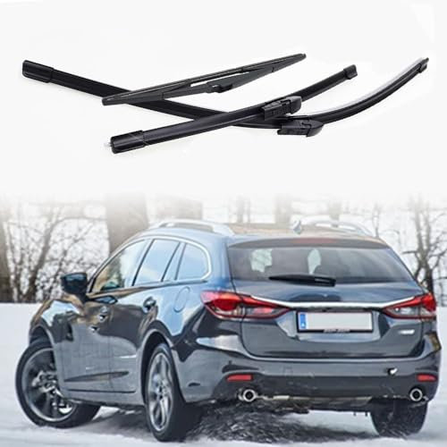 MHART Scheibenwischer Set Front Hinten für Mazda 6 mazda6 2018-2023, Heckscheiben Wischer Gummi Reinigungsfenster Ersatzteile BBB