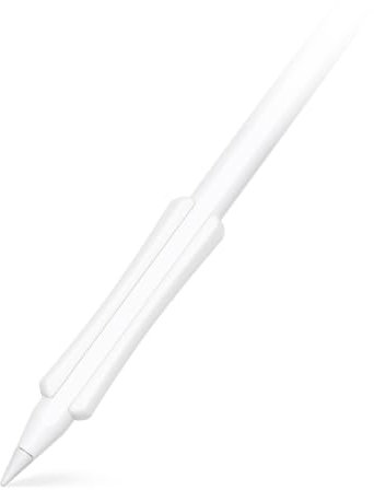 NimbleGrip 2 Premium Silicone Ergonomic Dual Sided Grip Case Holder Comfort Sleeve, Works with Squeeze Double-Tap and Wireless Charging, Compatible with Apple Pencil Pro 2nd Gen and USB-C (White)