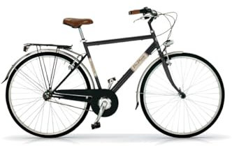 Via Veneto the Original - Bicicleta de hombre Allure Man de 28 pulgadas, One Speed, cambio de marcha, talla 50, negro polvo de café (mate), bicicleta de ciudad retro vintage de acero | VV603M