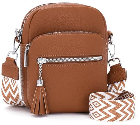 Atgbiem Pochette Bandoulière Femme Sacoche Femme Bandoulière Pochette Telephone Portable Petit Sac Bandouliere Femme Brun