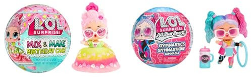L.O.L. Surprise! Mix & Make Birthday Cake Tots - With Collectible Doll, DIY Cake Dress & All Star Sports - Gymnastics - Gymnastics Theme Collectible Doll