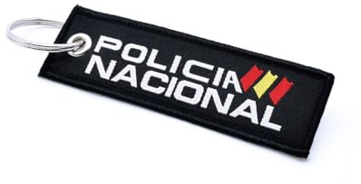 Porte-clés de la Police Nationale d'Espagne, Porte-clés en Cuir Bleu de la Police Nationale, CNP, Commissariat de Police Espagnol