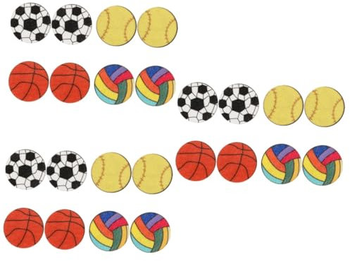 YARNOW 12 Paare Ohrringe Aus Holz Volleyball-ohrringe Ohrstecker Damen Ohrringe Coole Ohrringe Sportball-ohrringe Handgefertigte Ohrringe Ohrschmuck Ohrringe Für Frauen Ohrringe Schmuck