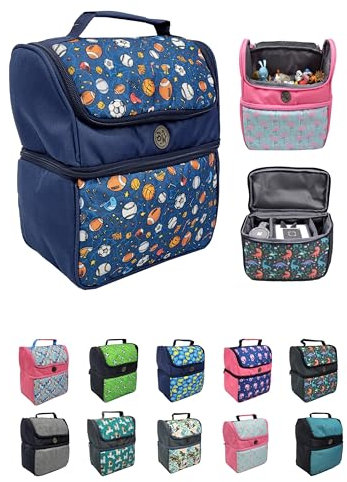 BambiniWelt Kinderrucksack für Hörwürfel – Tasche für Toniebox & Tigerbox Touch, Platz für bis zu 25 Tonies, Innenfächern, Netzfach & Schultergurten (Modell 01)