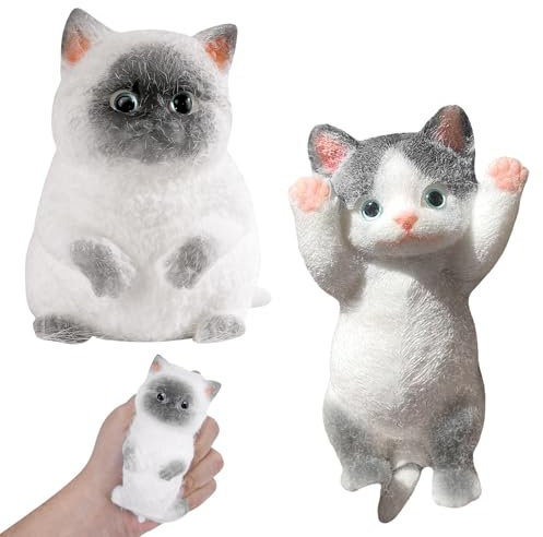 Pipihome 2 Stück Squishy Anti Stress Spielzeug, Taba Squishy Katze Fidget Toys, Katzen Antistressball Sensorik Spielzeug, Niedlich Squeeze Toy, Stressabbau Für Jungen Und Mädchen Geschenk