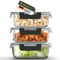 Lemontree Vorratsdosen mit Deckel Luftdicht - Meal Prep Boxen Glas - Mikrowellengeeignet, Spülmaschinenfest - Auslaufsicher, stapelbar - Aufbewahrungsbox Küche (Meal Prep Boxen 3er Set)