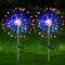 Luci solari da giardino, 2 luci solari per fuochi d'artificio, 200 LED, 8 modalità, luci da giardino, impermeabili, fai da te, per giardino, prato, terrazza (multicolore)