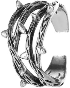 Belachick Klassisch Ring Ringe Damen Bijouterie Herren Verstellbare Vintage Retro Dornenkrone Charms Dornenring Zweig Ring Anhänger Offene Ringe Für Frauen Antiquesilver