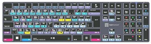 LOGICKEYBOARD Titan mit kabelloser Hintergrundbeleuchtung, entwickelt für die Ausgabe in DaVinci Resolve von Blackmagic auf Windows • p/n LKB-RESB-TPC-UK