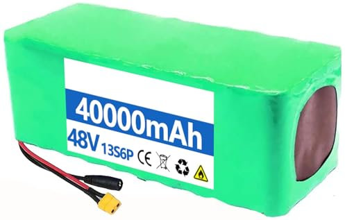 E-Bike Battery 48V 10AH 20Ah 30Ah 40Ah Lithium-Ionen-Akku 48V 40AH Elektrofahrräder wasserdichter PVC Built-in Lithium BMS Haute Puissance for 1000W 500W 250W with Charger XT60,48V 30AH