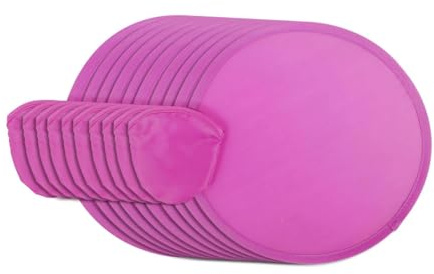 LeeQinersw 10 Stücke Falten Lüfter tragbarer Flying Disc Round -Fan für Werbung DIY Outdoor -Aktivität, Rose