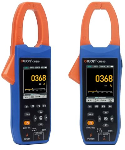 OWON CMS061 3-in-1 Digitale Stromzange mit Rekorder und Oszilloskop, 20.000 Counts, Echteffektivwert, 1 kHz Bandbreite, NCV, BLE, 600 A AC/DC-Stromzange