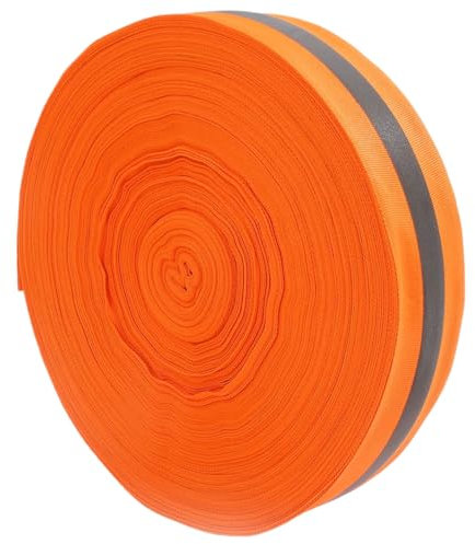 Beachvolleyball-Linien 2 Zoll x 328 Fuß, Nylon, leuchtend orange, Volleyball-Begrenzungslinien, reißfeste, reflektierende Warnlinien für Laufbahnen, Ziellinienmarkierungen, Volleyball-Begrenzungs
