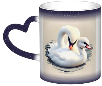 WXZYFP Cute little swan Blue It is a color-changing mug, black for cold and white for hot, and more durable after hand washing.pajamas for women short sleeve,pajama tops for women short sleeve,
