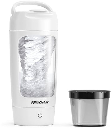 PROCHAIN Electric Protein Shaker Bottle, 22oz BPA-Free Tritan Mixer | USB Rechargeable, Shaker Cups for Protein Shakes, Portable Mixer, with Powder Storage Cup, for Gym, Workout, Sports Nutrition