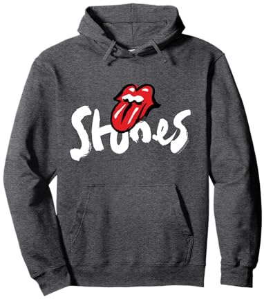 Offizielles The Rolling Stones Brush Art Dunkelgrau Design Pullover Hoodie