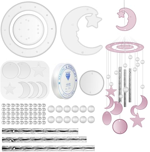 SUPVOX Kit Complet de Moules en Silicone Souple pour Carillons Éoliens Soi-même, Moules pour Loisirs Créatifs en Résine Époxy, Kit de Moulage Multifonction pour Décoration Intérieure