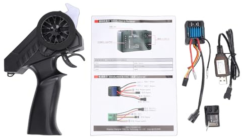 Drfeify Mando a Distancia Ergonómico de 2 Canales de 2,4 GHz para Coches, Barcos, Tanques, Control Preciso, Mando a Distancia Universal para Accesorios de Coche RC