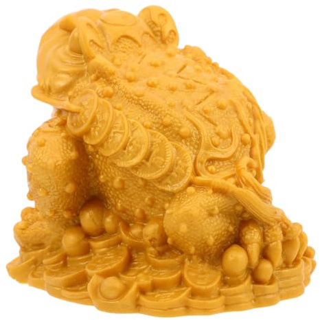 INOOMP Spitting Lucky Money Frog Water Fountain Spout for Home Kitchen Pond Garden Decor Small Orange Chinese Tea Pet Frog Ornament with Water Feature for Tea Table