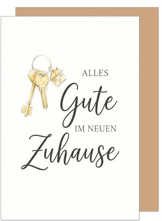 Edition Seidel Premium Glückwunschkarte zum neuen Heim mit Umschlag. Einzugskarte Grußkarte Klappkarte Karte Spruch Viel Glück Hausbau Umzug Einzug (NH122 SW026)