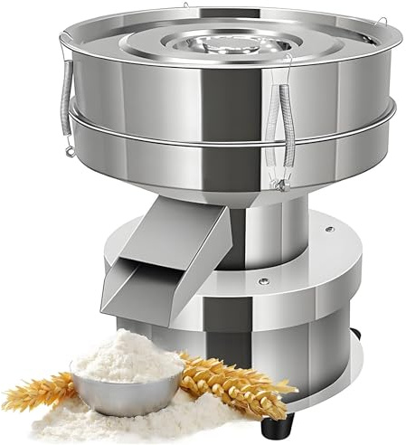 forestalk Electric Vibrating Sifter, Commercial Sifter Shaker Machine, 304 Stainless Steel Lab Sieve, 40-200 Mesh for Flour and Powder Sifting