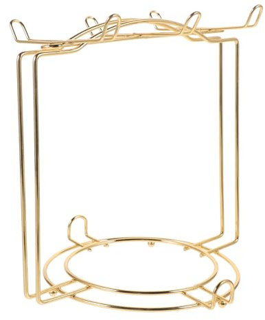 FUNNETOYU 4 Tazas Organizador de Tazas y 6 Platos de Acero Inoxidable | Armario de Cocina y Mostrador, Diseño Vertical Dorado, Ayuda a Ordenar Vasos y Platos
