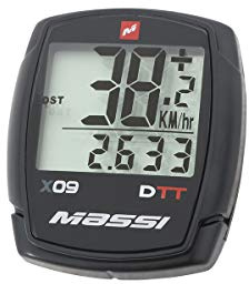 Massi X09DTT Kilometerzähler, Outdoor-Sport, Radfahren, Fahrradkomponenten, Schwarz, Einheitsgröße
