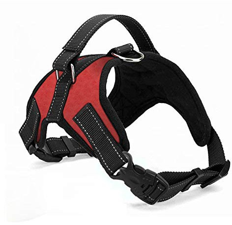 Wodondog Arnés para Perros Reflectantes Cómodo Transpirable Chaleco Acolchado Ajustable Arnés para Perros Grandes Medianos Pequeños Rojo